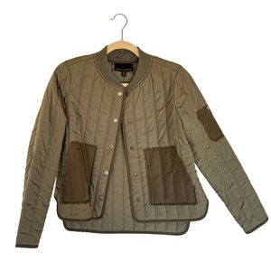 Two-Tone Quilted Bomber Jacket - XS Banana Republic